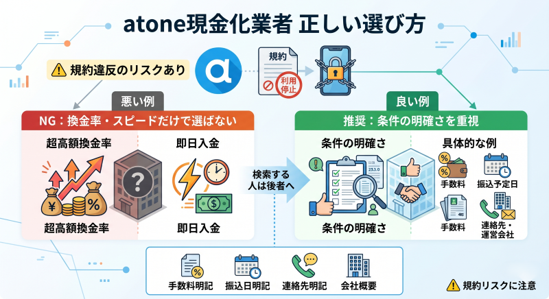 atone現金化の業者の選び方