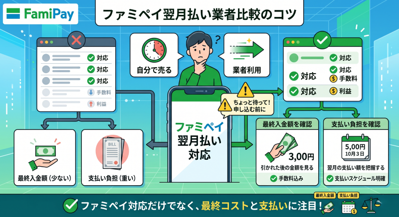 ファミペイ現金化業者の比較の仕方