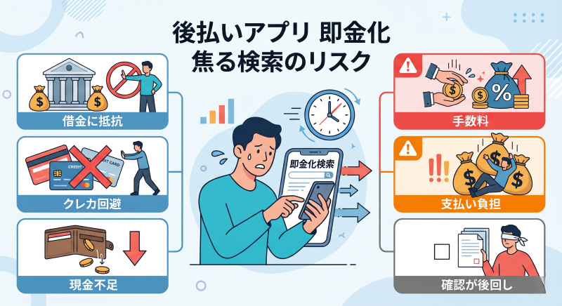 即金で後払いアプリを現金化したい背景と注意点