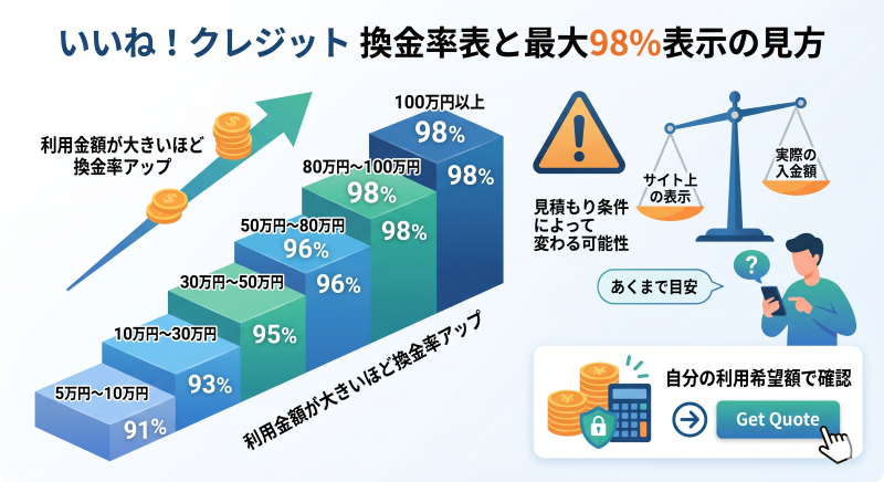 クレジットの換金率表と最大還元率の見方