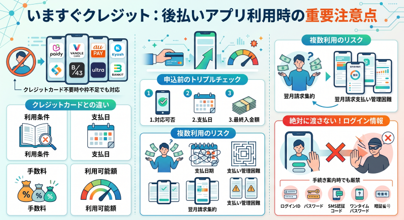 いますぐクレジットで後払い現金化を検討する際の注意点