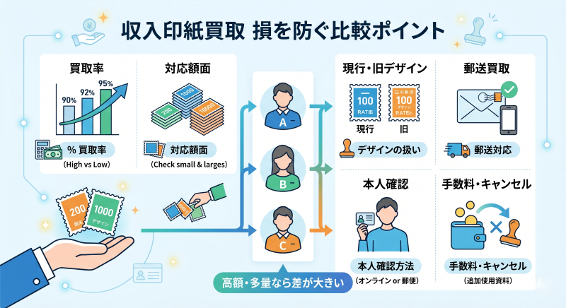 収入印紙現金化の業者比較ポイント