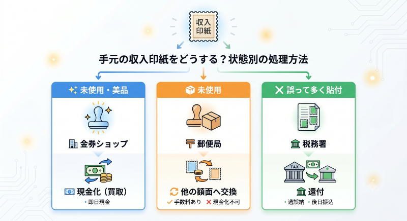 収入印紙現金化についての種類の違い