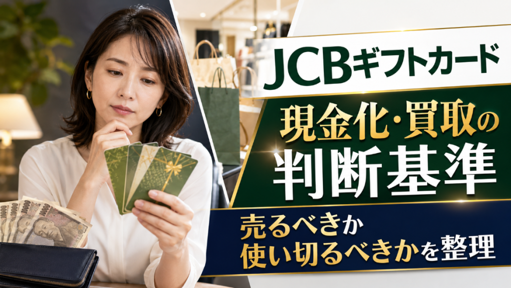 JCBギフトカード現金化・買取の判断基準―売るべきか使い切るべきかを整理
