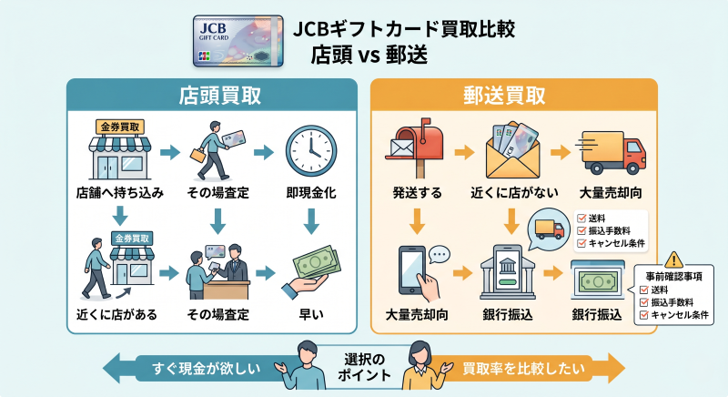 JCBギフトカード現金化の方法比較