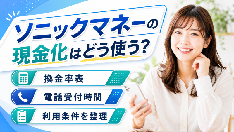 ソニックマネーの現金化はどう使う？換金率表・電話受付時間・利用条件を整理