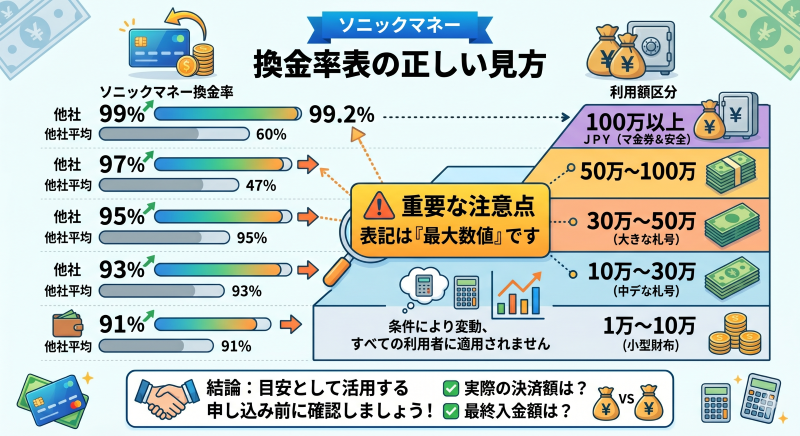 ソニックマネーの換金率と入金までの時間について