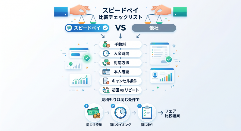 スピードペイを他社と比較するときのポイント