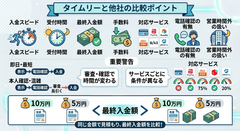 タイムリーで他社比較するときのポイント
