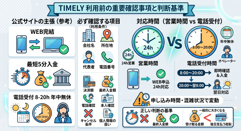 タイムリーを利用する前の確認ポイント